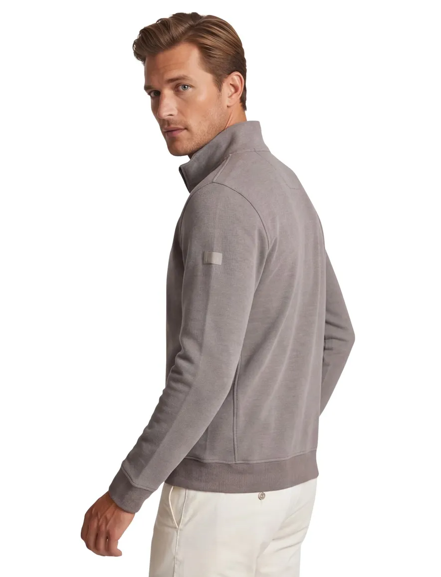 grijs trui half zip Baileys 100% katoen