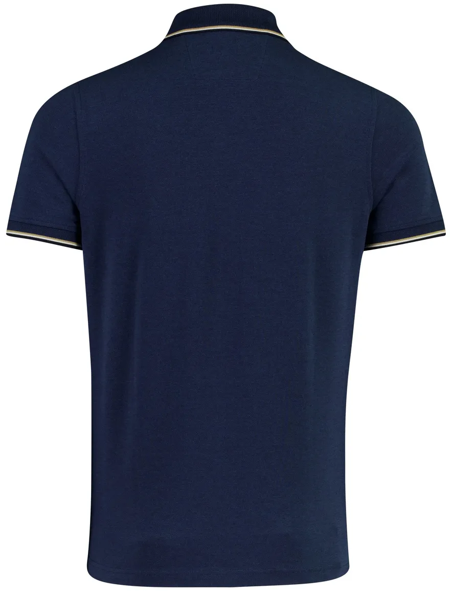 Baileys poloshirt donkerblauw met borstzakje met knoopsluiting
