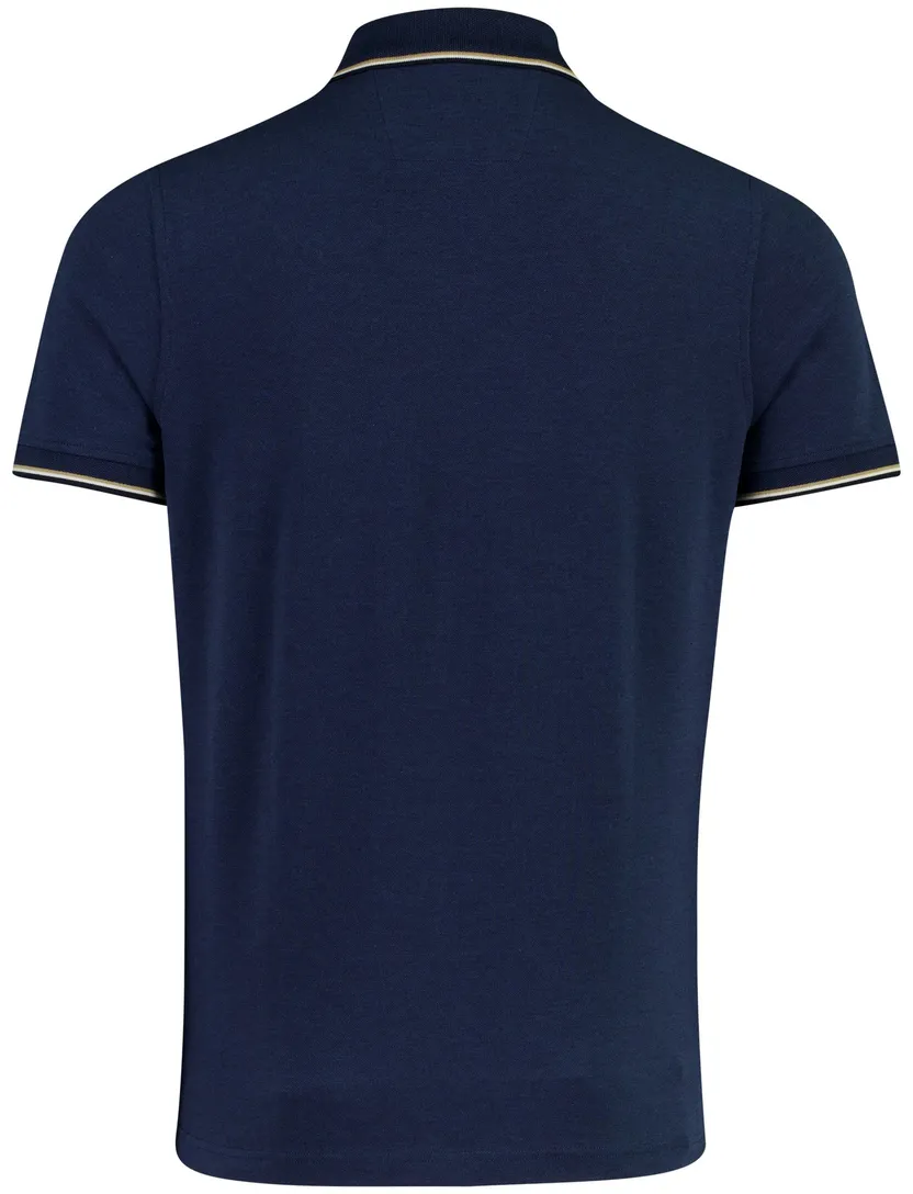 Poloshirt Baileys donkerblauw randen op boord en mouwen