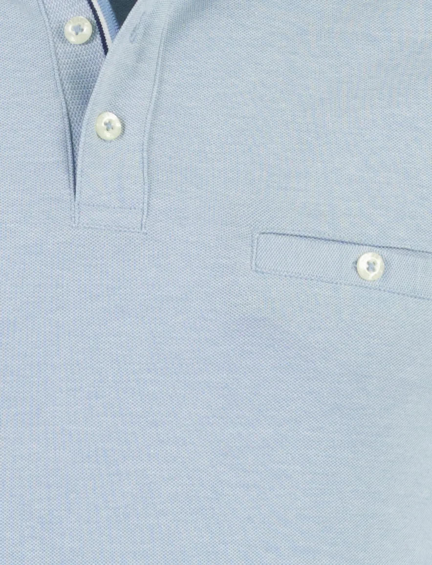 Lichtblauw poloshirt Baileys 3-knoops normale fit