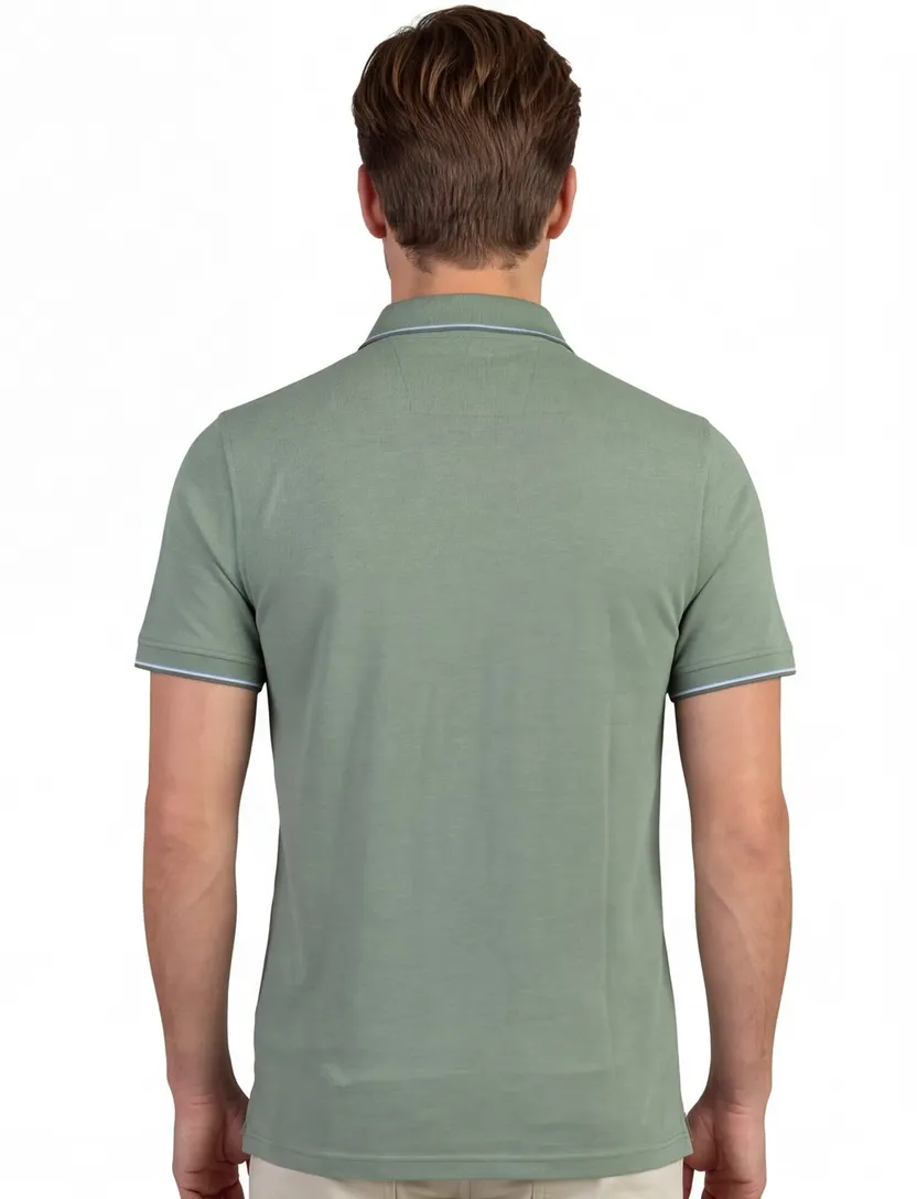 Poloshirt Baileys groen randjes op boord en mouw