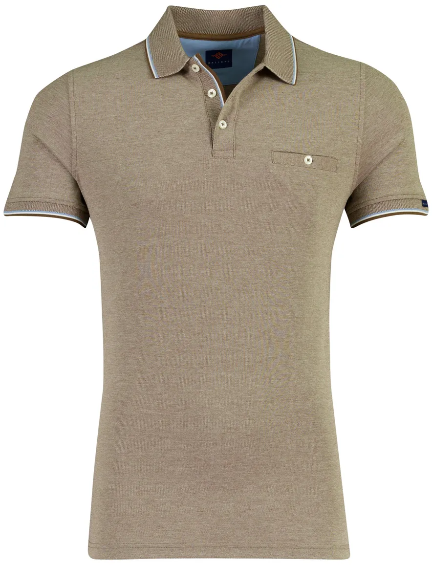 Bruine polo Baileys korte mouw pique