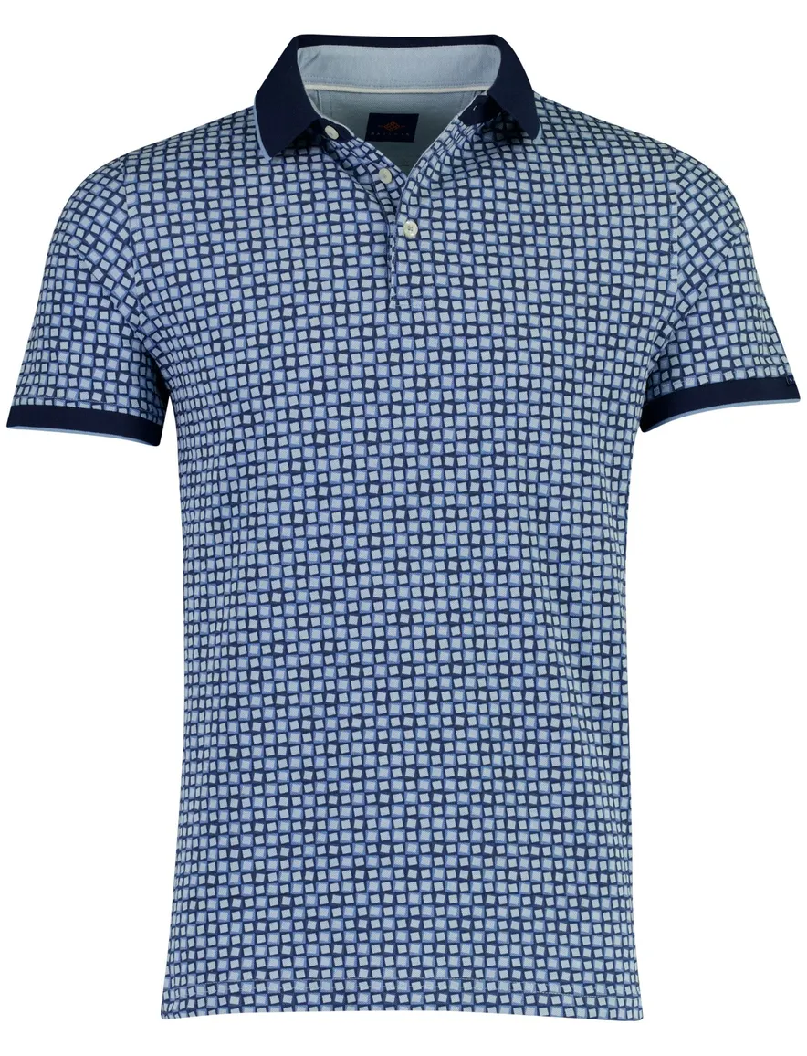 Baileys polo blauw geprint