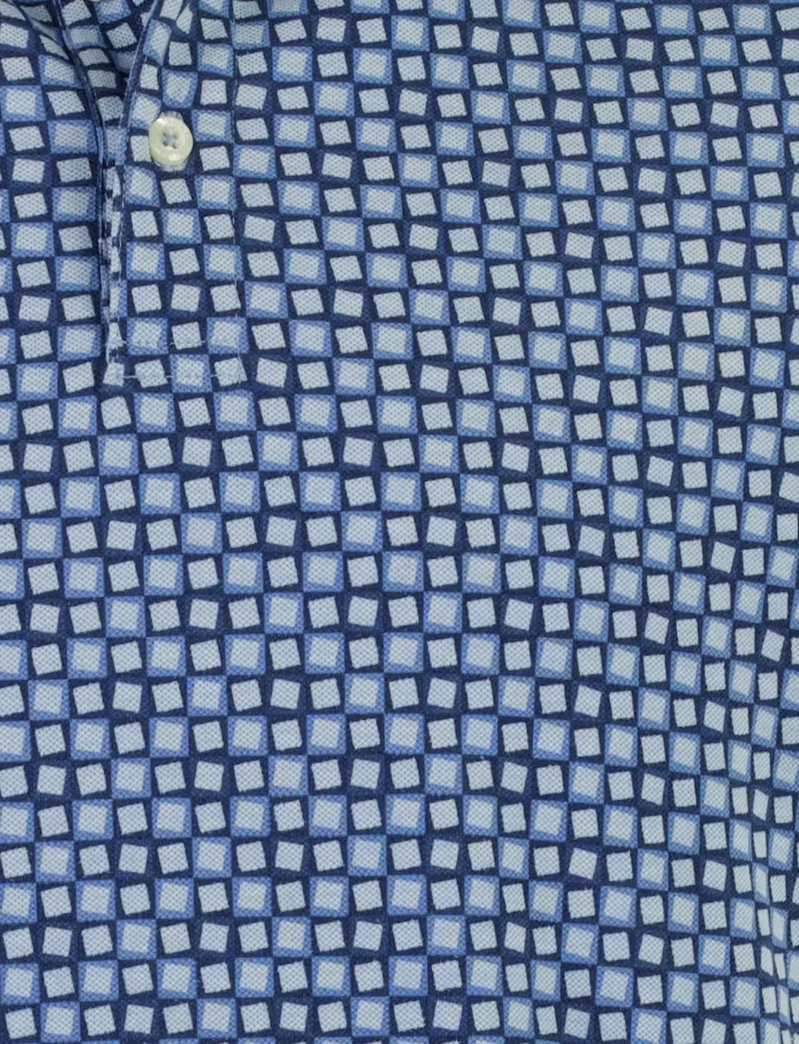 Baileys polo blauw geprint