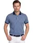 Donkerblauw poloshirt Baileys beige vierkant print grafisch