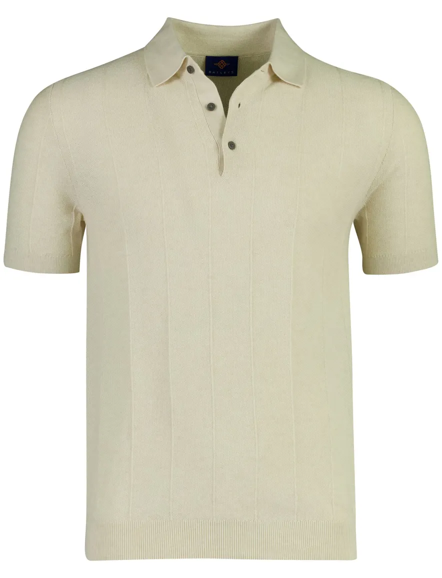 Baileys polo creme fijn gebreid katoen