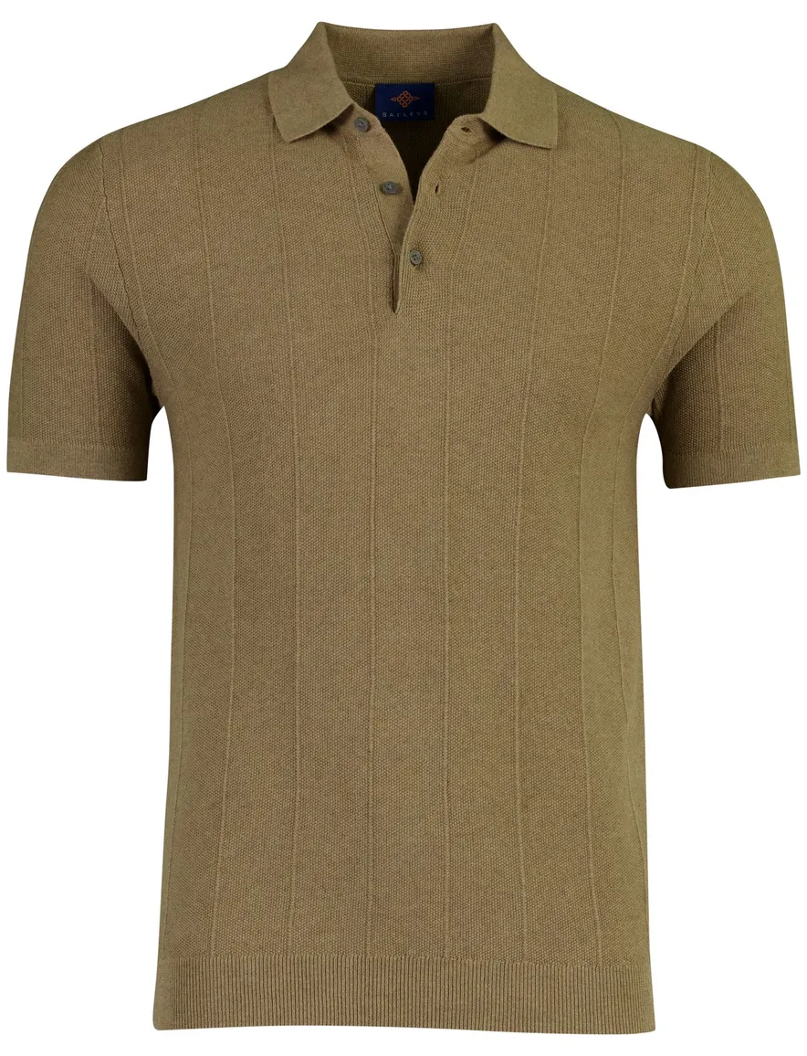 Baileys polo bruin fijn gebreid katoen