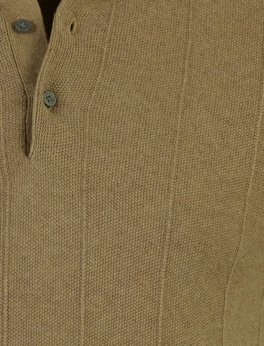 Baileys polo bruin fijn gebreid katoen