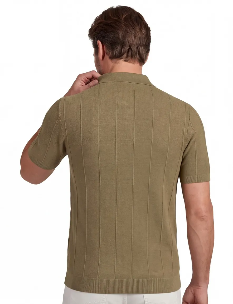 Baileys polo bruin fijn gebreid katoen