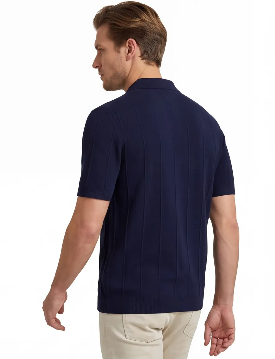 Donkerblauwe poloshirt Baileys normale fit