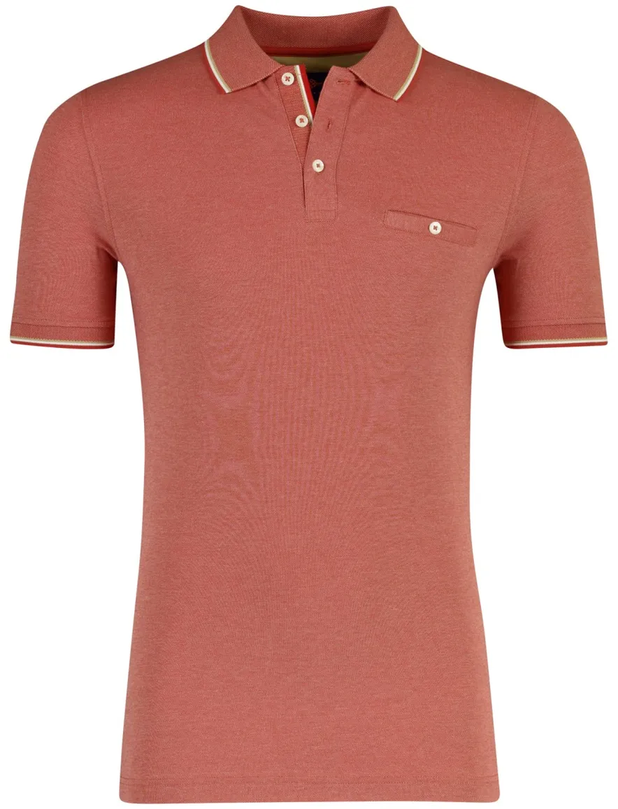 Baileys poloshirt pique met borstzak oranje