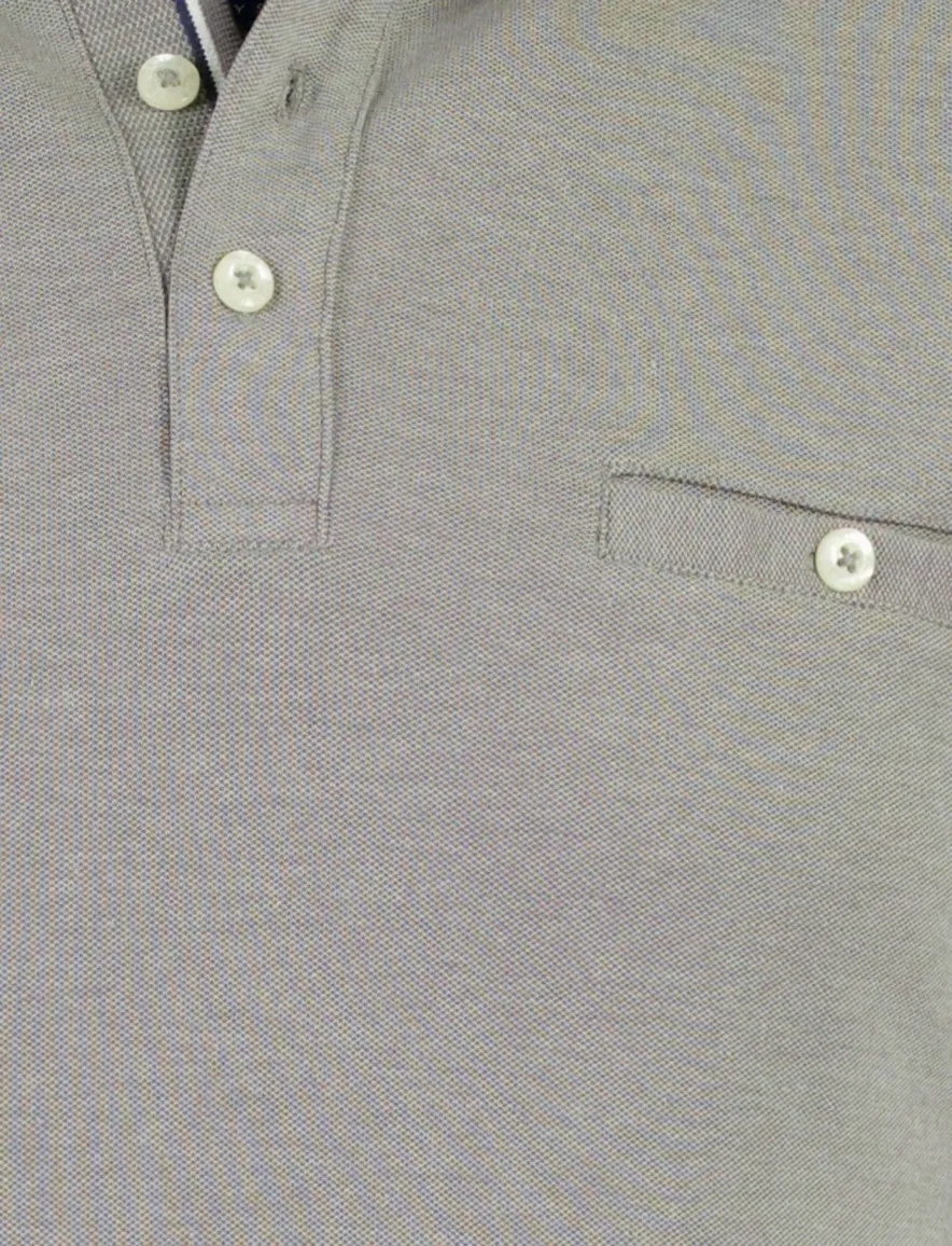 Baileys poloshirt pique met borstzak grijs
