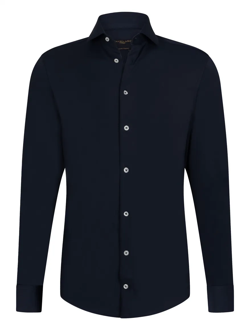 Ratiero overhemd mouwlengte 7 donkerblauw Cavallaro Napoli