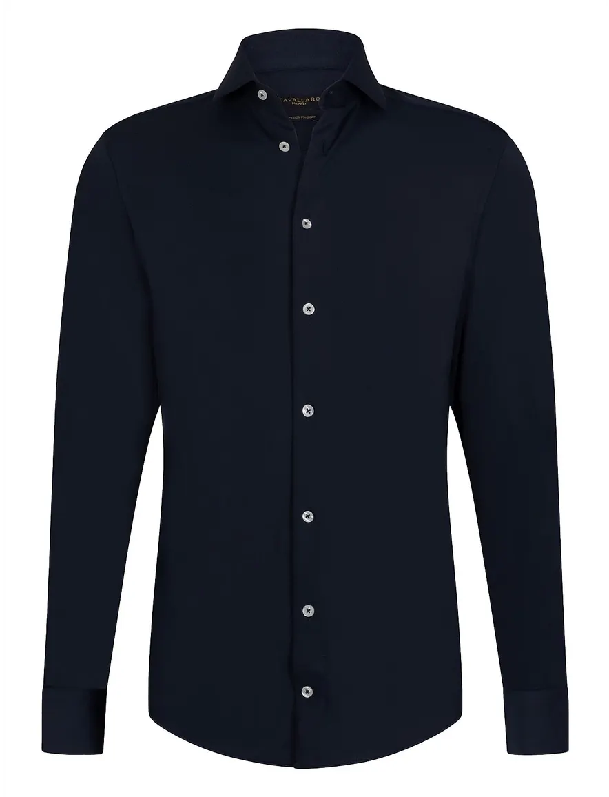 Ratiero overhemd mouwlengte 7 donkerblauw Cavallaro Napoli