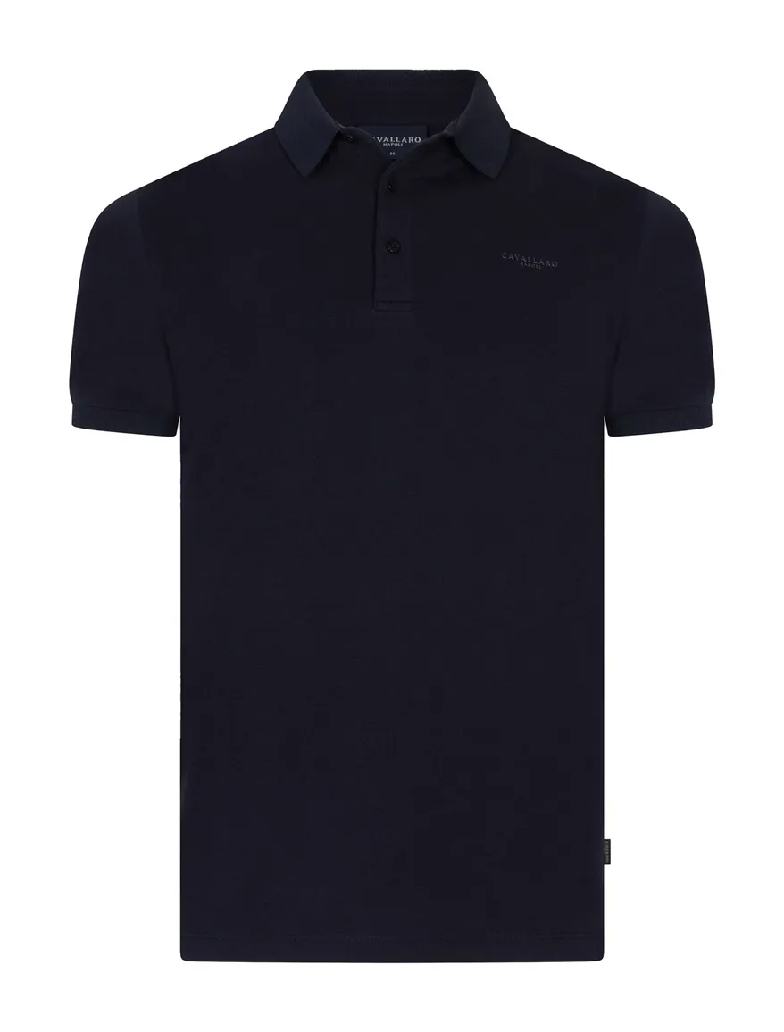 Cavallaro Napoli Darione poloshirt korte mouw donkerblauw