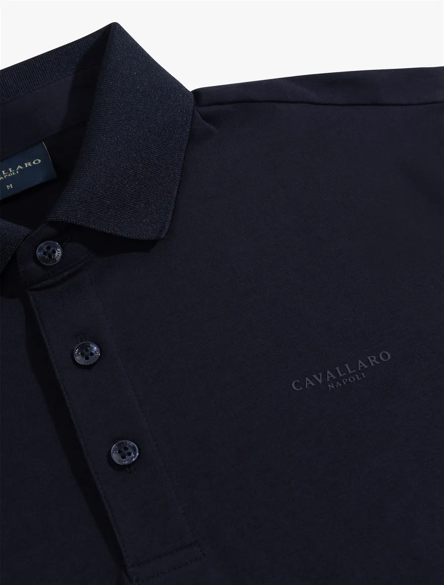 Cavallaro Napoli Darione poloshirt korte mouw donkerblauw