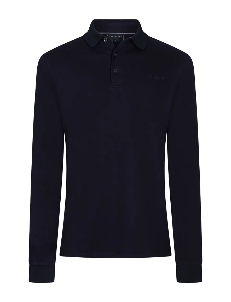 Cavallaro Napoli polo lange mouw donkerblauw