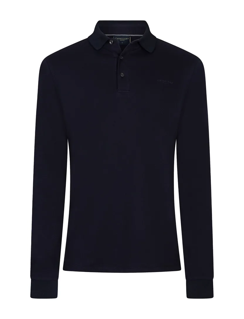 polo lange mouw Cavallaro Napoli donkerblauw