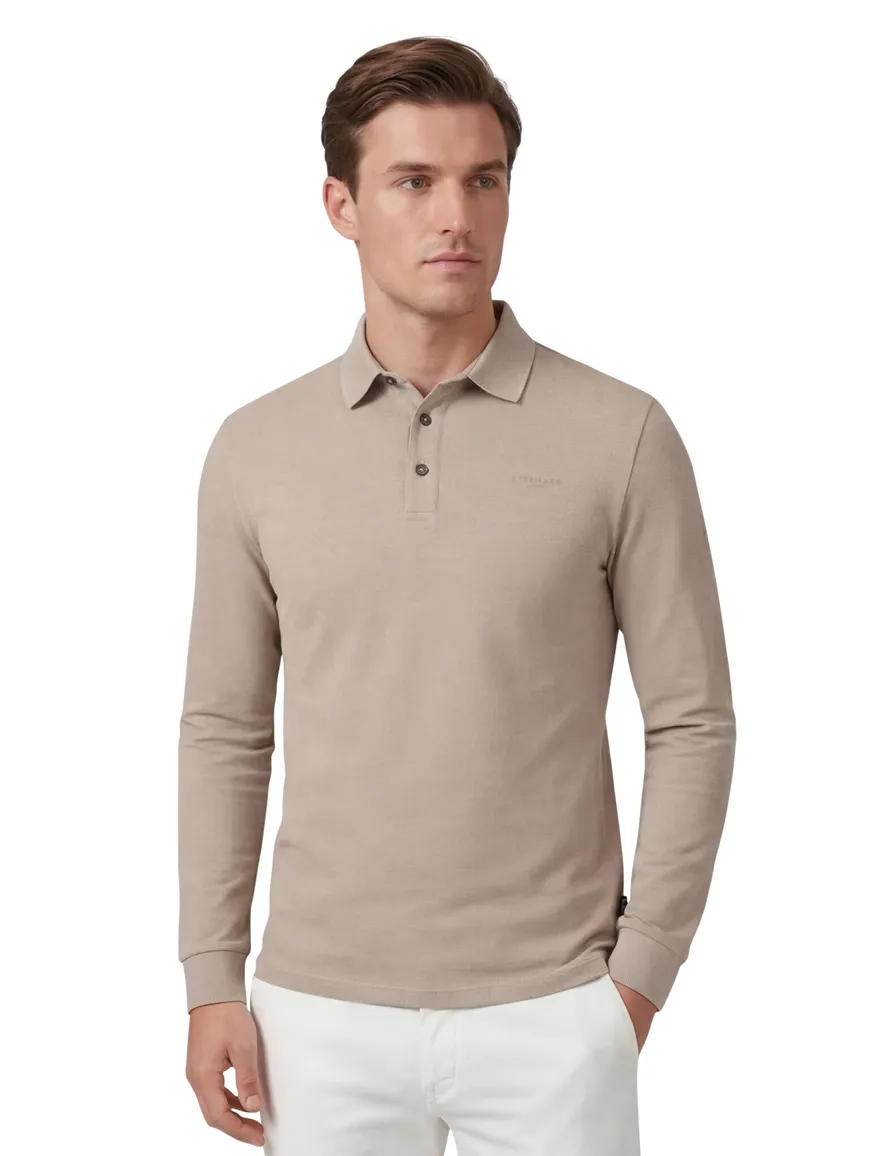 Cavallaro Napoli polo lange mouw beige