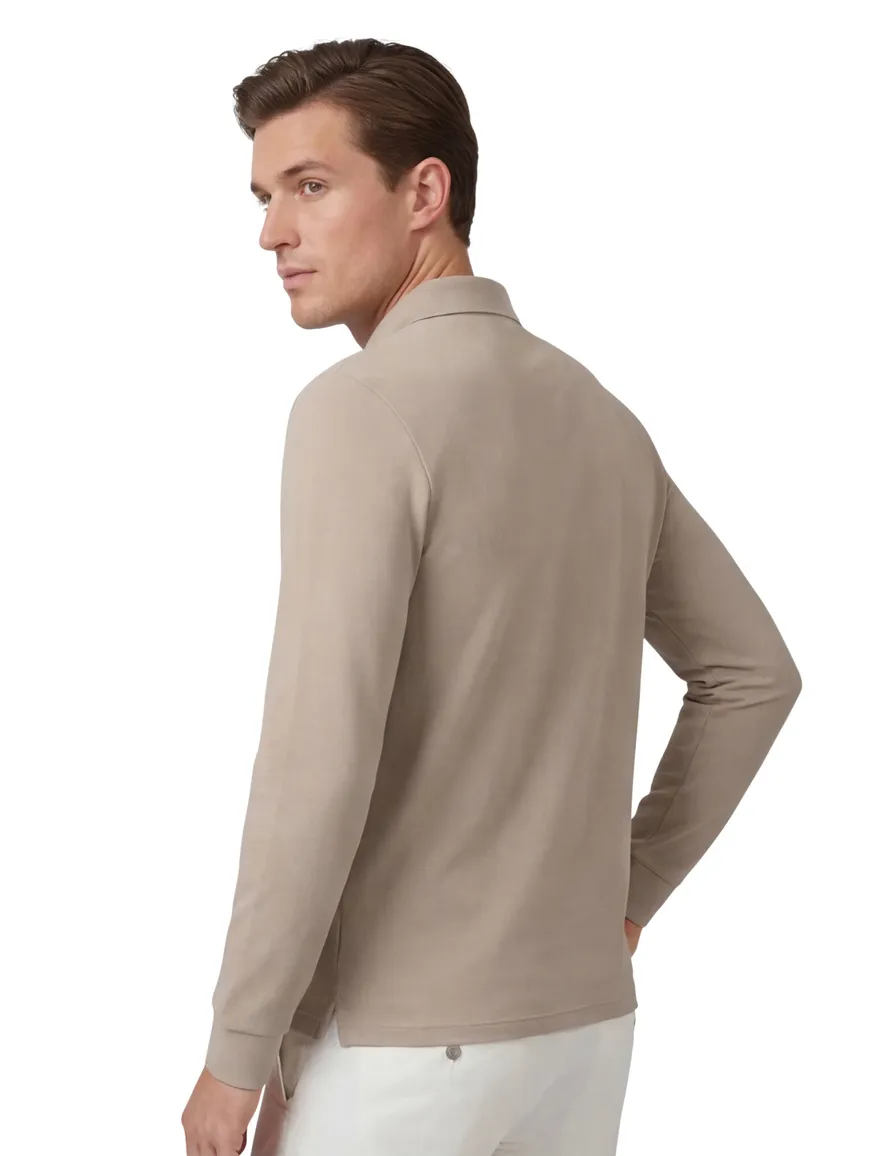Polo lange mouw beige Cavallaro Napoli