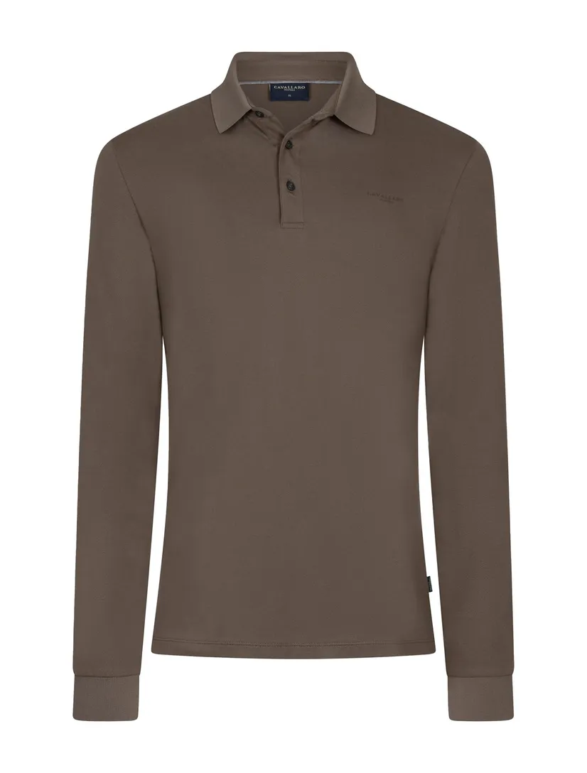 Polo lange mouw Cavallaro Napoli bruin