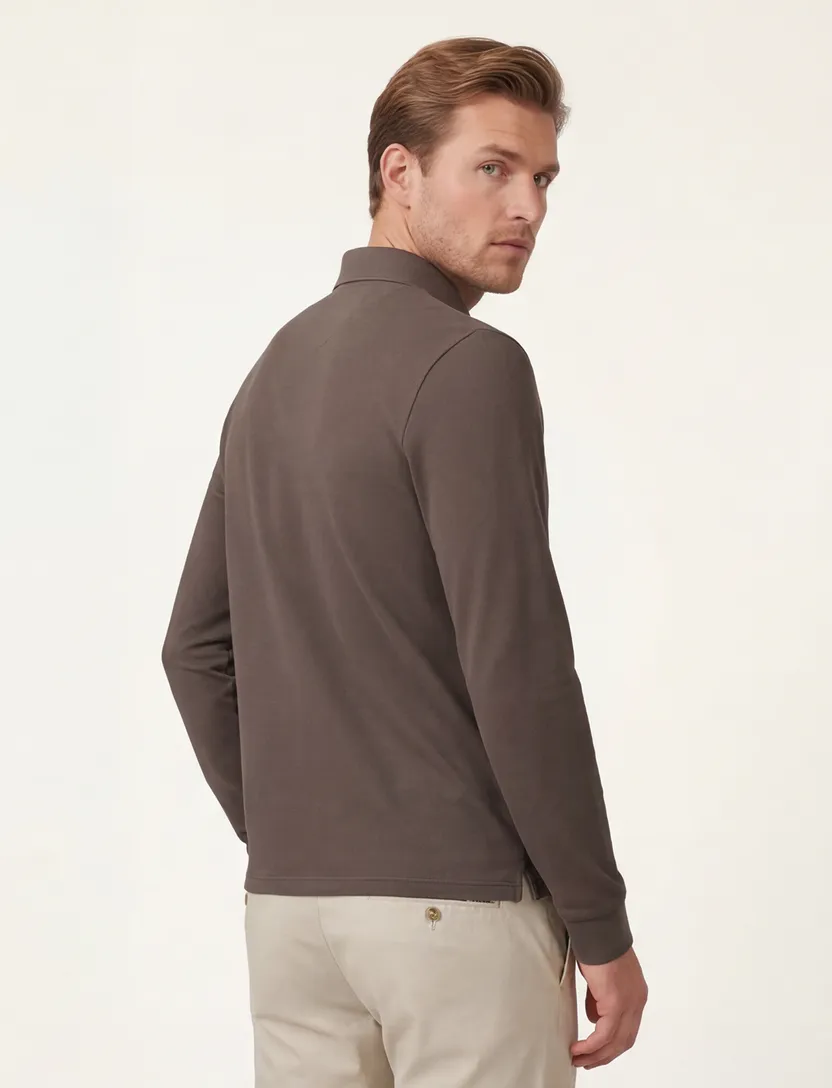 Polo lange mouw Cavallaro Napoli bruin