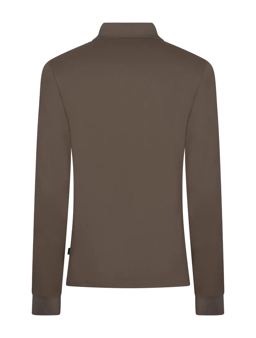 Polo lange mouw Cavallaro Napoli bruin
