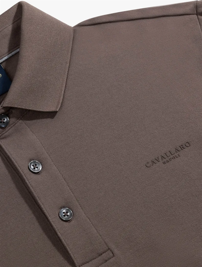 Polo lange mouw Cavallaro Napoli bruin