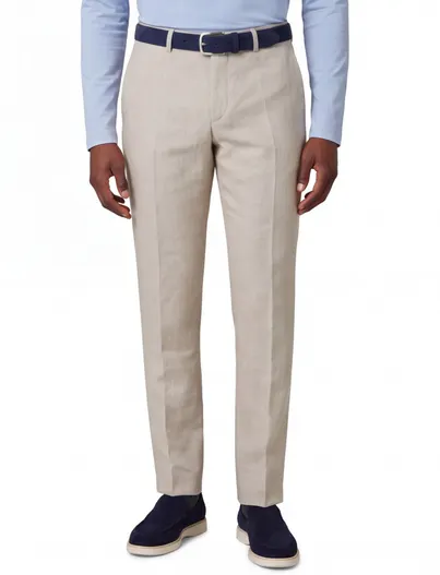 Digel Creme flatfront vintage pantalon Digel gemeleerd