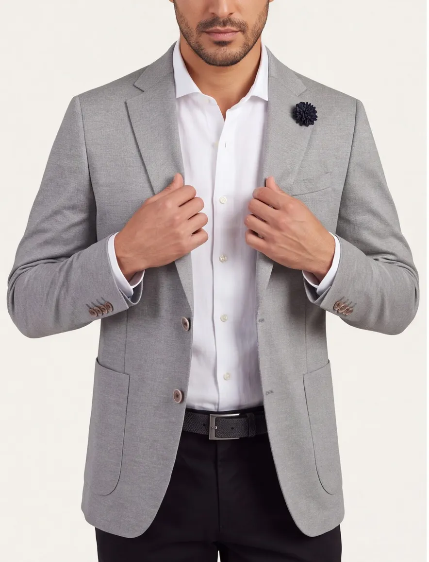 Slim fit grijs colbert digel roger summer breeze