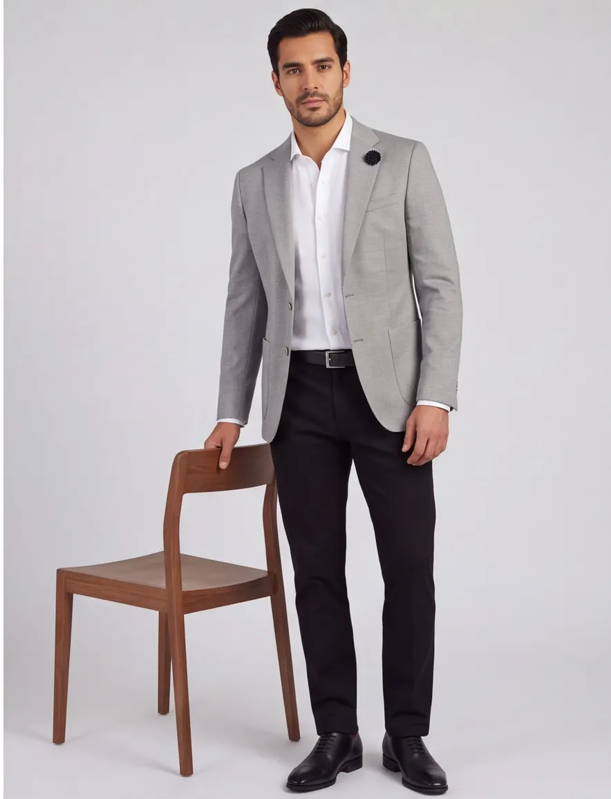Slim fit grijs colbert digel roger summer breeze