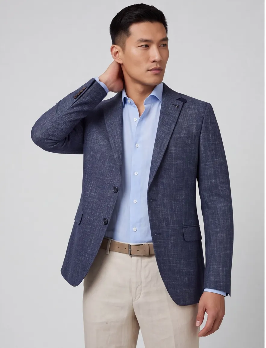 Digel Ezzo stretch modern fit colbert blauw
