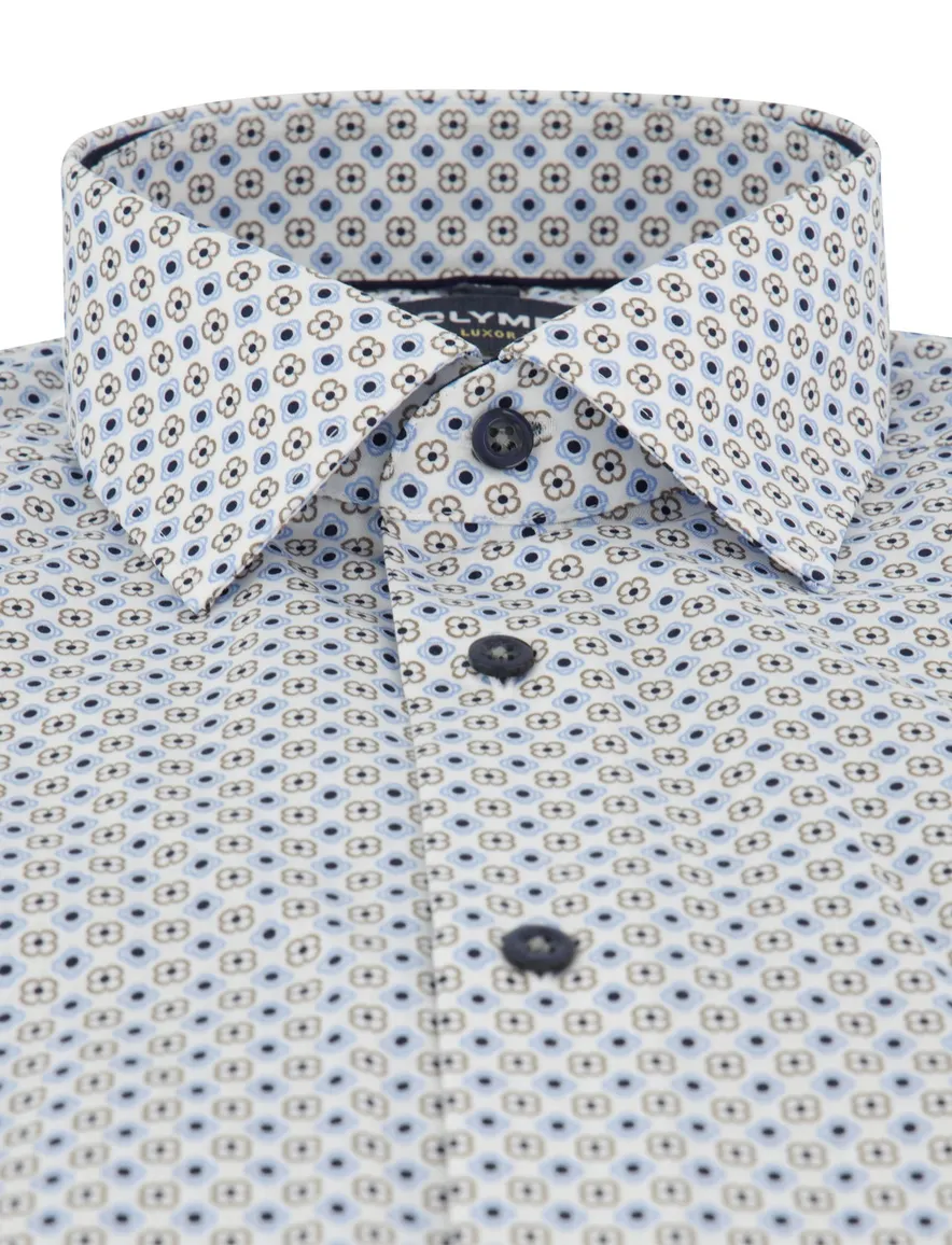 Olymp overhemd modern fit blauw print