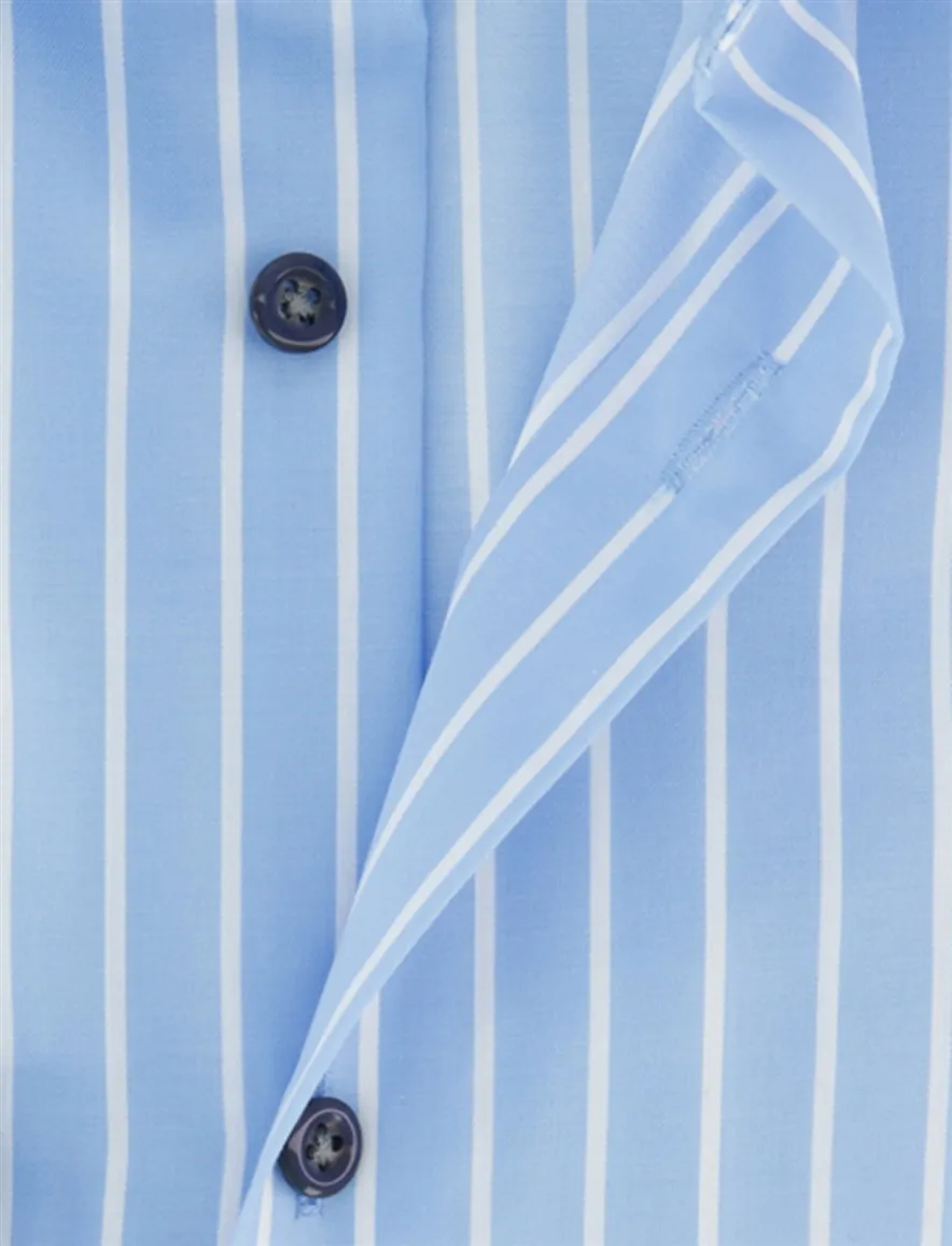 Olymp Luxor Modern Fit business overhemd blauw gestreept