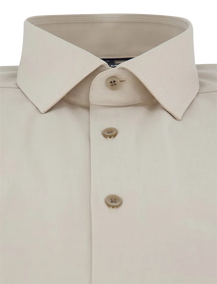 Gestreept business overhemd beige Olymp Luxor 24/7 modern fit