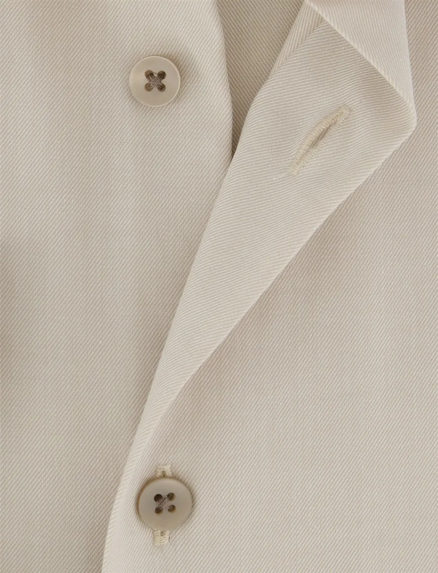 Gestreept business overhemd beige Olymp Luxor 24/7 modern fit