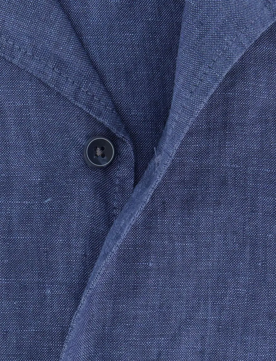 Olymp Casual Blauw linnen