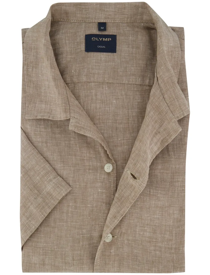 overhemd Olymp beige gemeleerd normale fit