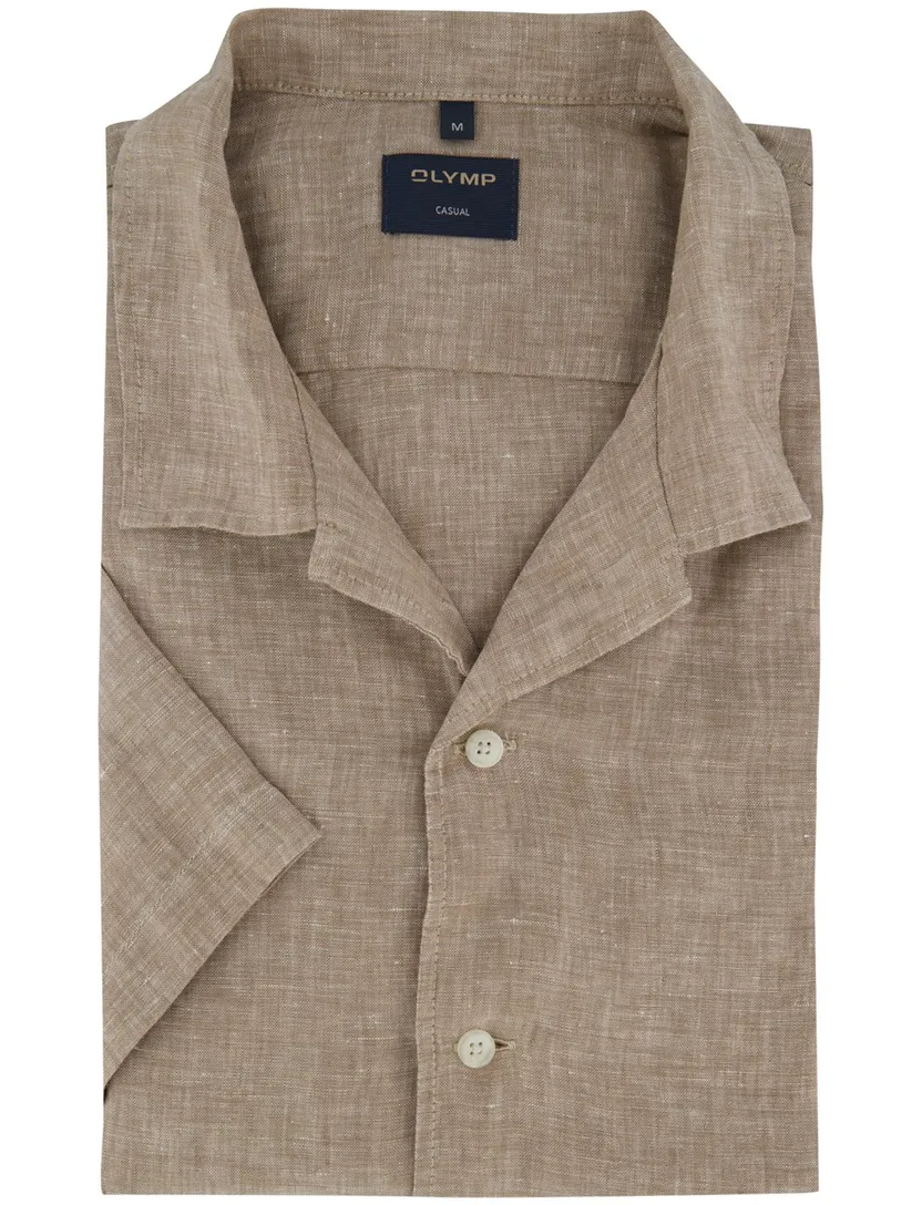 overhemd Olymp beige gemeleerd normale fit