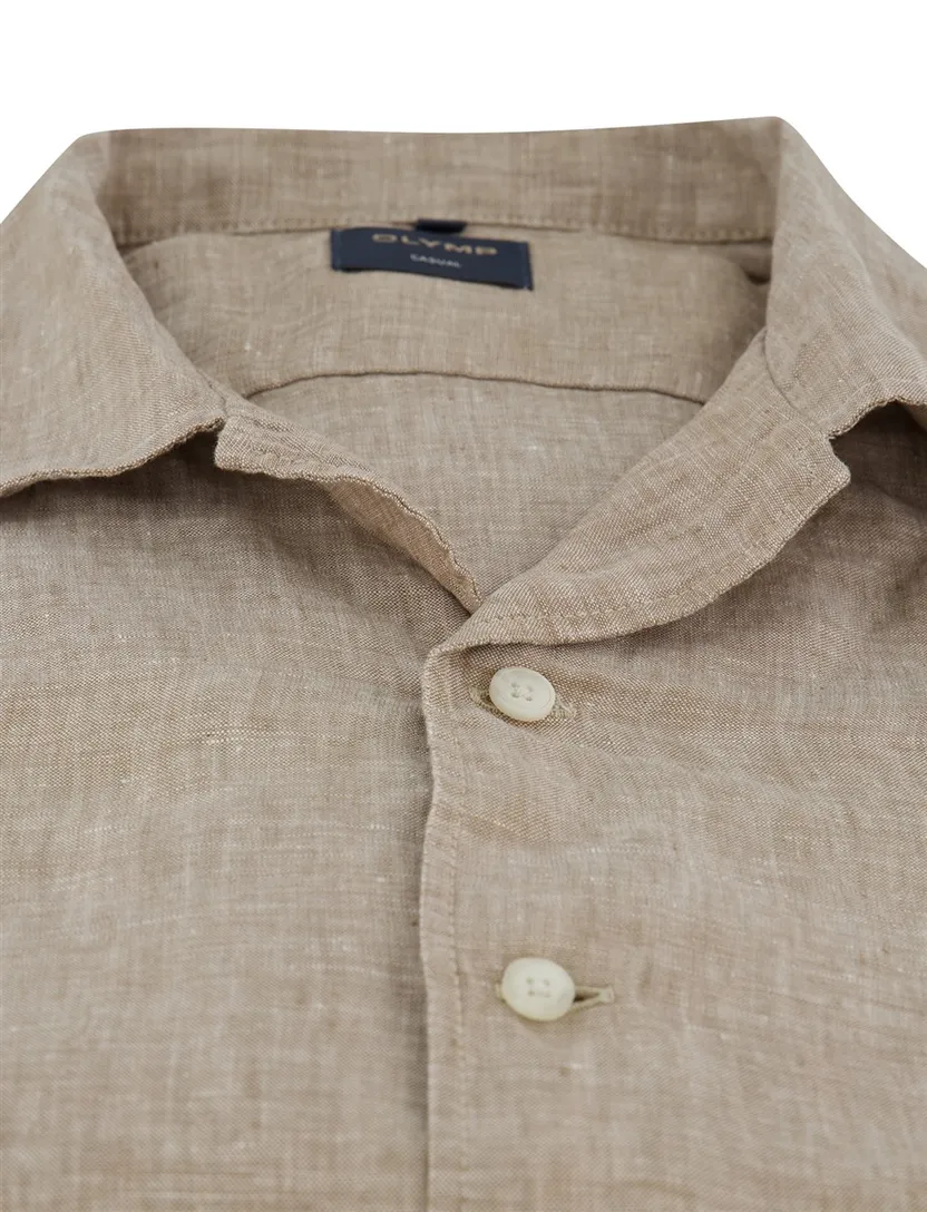 overhemd Olymp beige gemeleerd normale fit