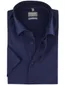 Donkerblauw overhemd OLYMP Comfort Fit korte mouw strijkvrij
