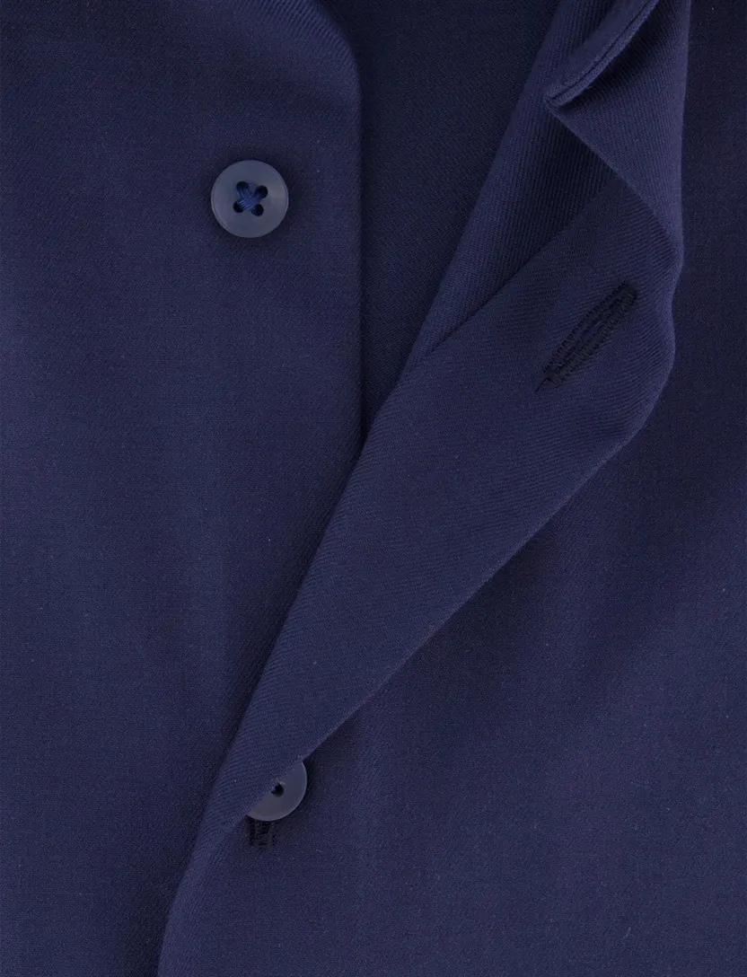 Donkerblauw overhemd OLYMP Comfort Fit korte mouw strijkvrij