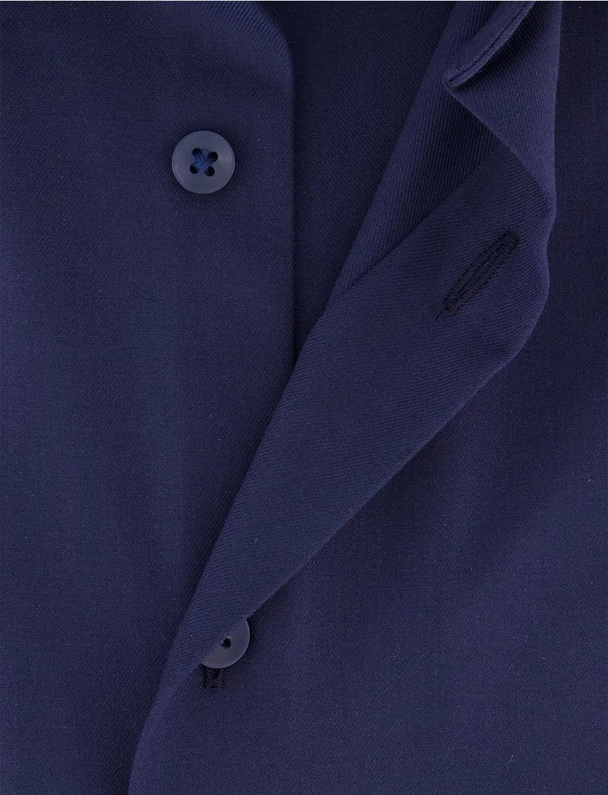 Overhemd OLYMP Comfort Fit donkerblauw korte mouw strijkvrij