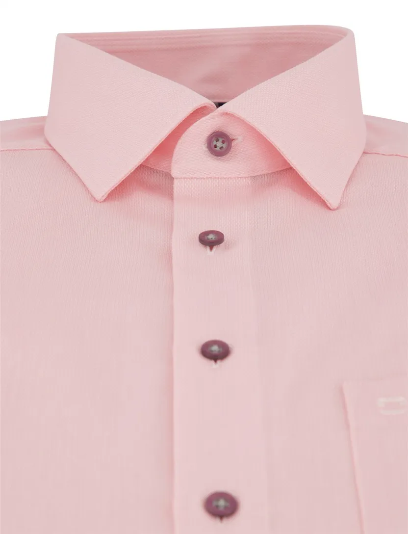 Roze overhemd OLYMP Comfort Fit katoen strijkvrij