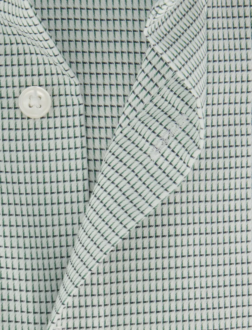 OLYMP Comfort Fit overhemd groen print strijkvrij