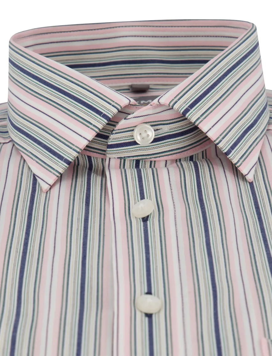 Roze blauw overhemd gestreept Olymp Luxor Comfort fit