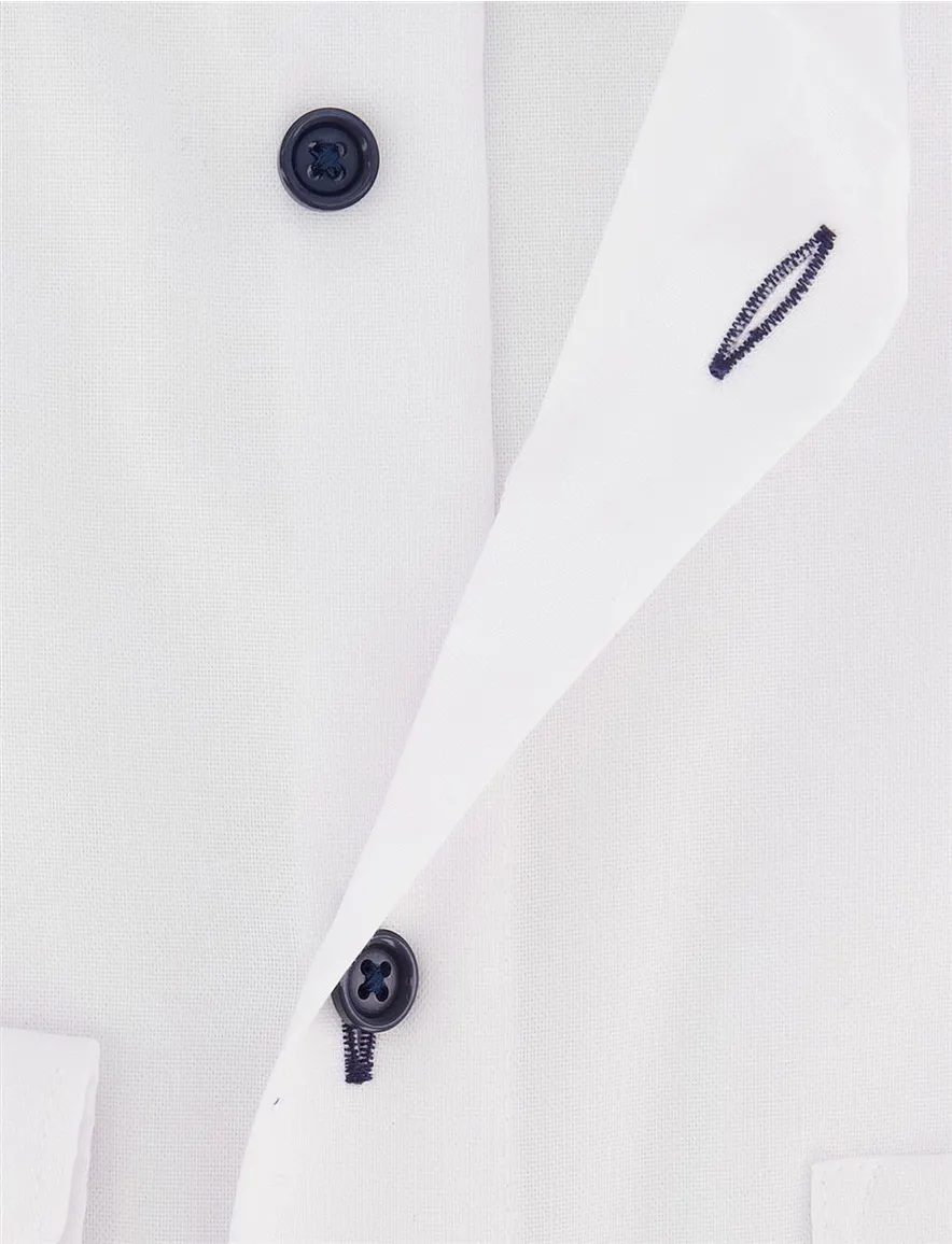 Overhemd OLYMP Comfort Fit wit strijkvrij met button down boord