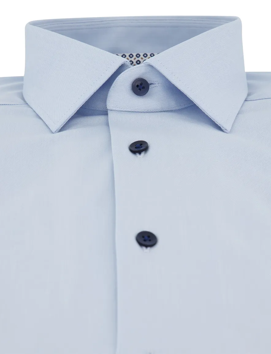 Overhemd lichtblauw normale fit semi wide spread boord