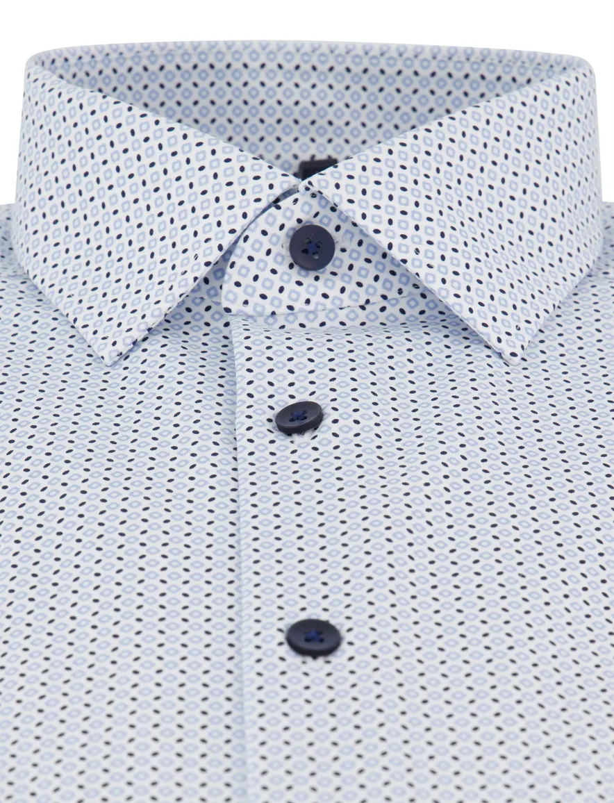 Olymp modern fit overhemd blauw strijkvrij