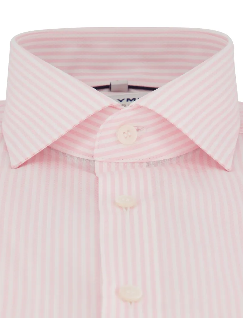 OLYMP Level 5 shirt roze witte streep body fit